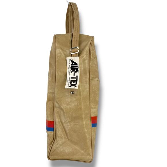 Vintage United Airlines Vinyl Carryon Stewardess Bag Tote Flight Beige Tan NOS - Picture 5 of 10